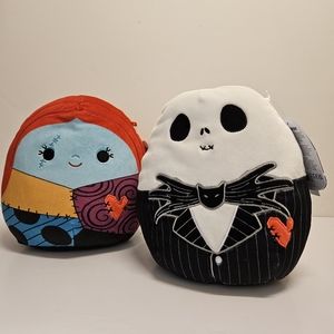 SET Jack Skellington and Sally Heart 8" Disney Valentine’s Day Squishmallow BNWT